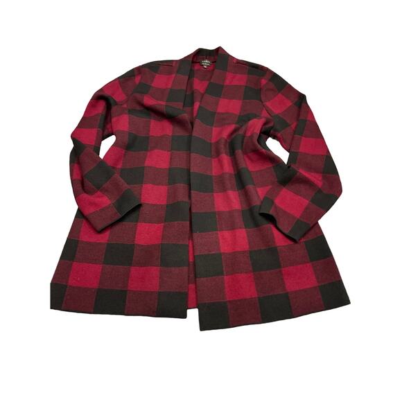 Talbots buffalo plaid merino cardigan size XL - Picture 2 of 10